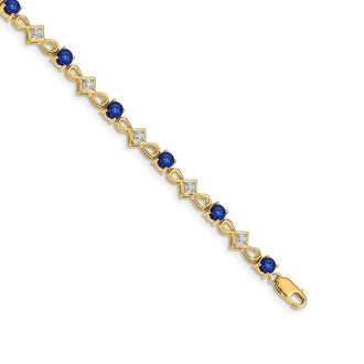Shop Stylish 14K Gold Diamond & Sapphire Bracelet - 7.5" Length, Affordable Luxury