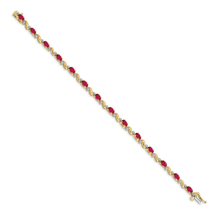 Order a Stylish 14K Gold Ruby and Diamond Bracelet - Luxury at Great Value-2
