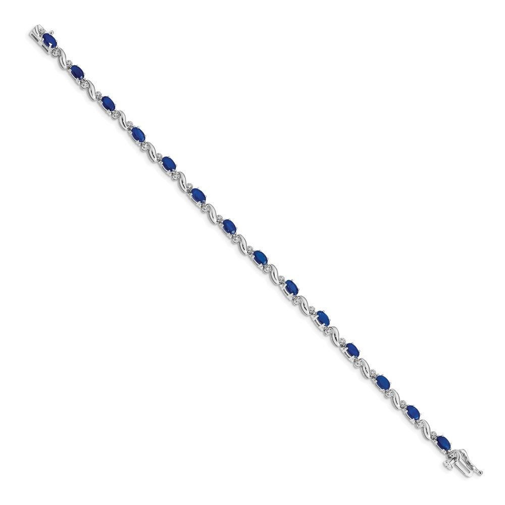High-Quality 14K White Gold Sapphire & Diamond Bracelet - Stylish Value!