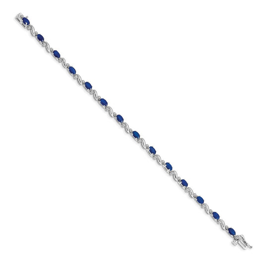 High-Quality 14K White Gold Sapphire & Diamond Bracelet - Stylish Value!