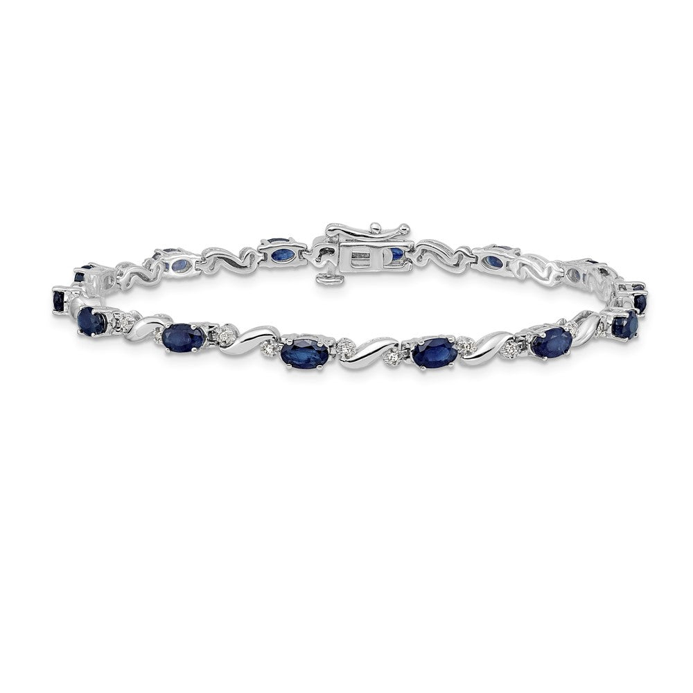 High-Quality 14K White Gold Sapphire & Diamond Bracelet - Stylish Value!