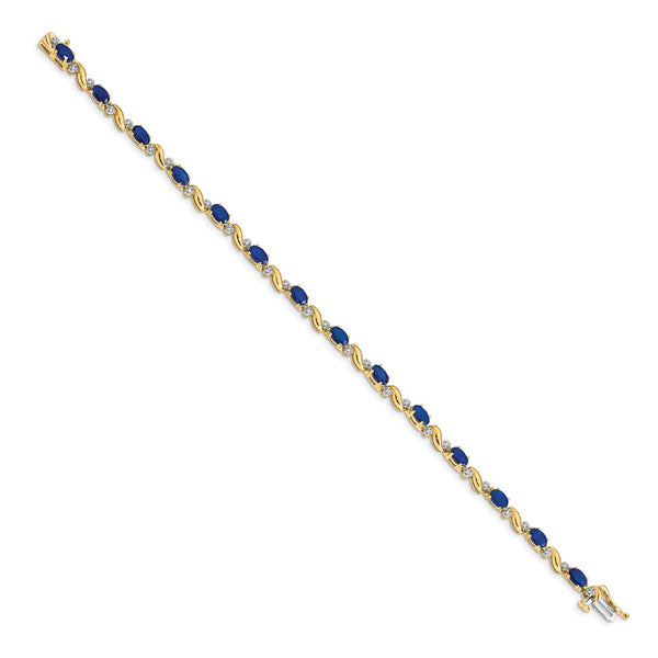 14K Gold Diamond & Sapphire Bracelet - Style GR1-1016762