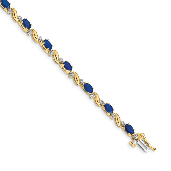 14K Gold Diamond & Sapphire Bracelet - Style GR1-1016762