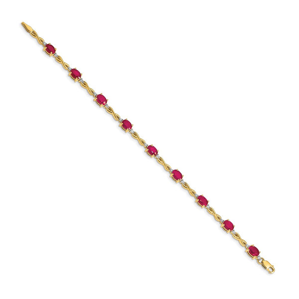 14K Gold Diamond & Ruby Bracelet - Style GR1-1016778