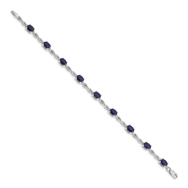 14K White Gold Sapphire & Diamond Bracelet - Style GR1-1016782