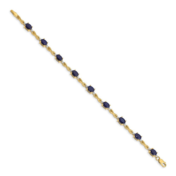 14K Gold Diamond & Sapphire Bracelet - Style GR1-1016786