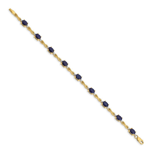 High-Quality 14K Gold Diamond & Sapphire Bracelet - Stylish Luxury Accessory
