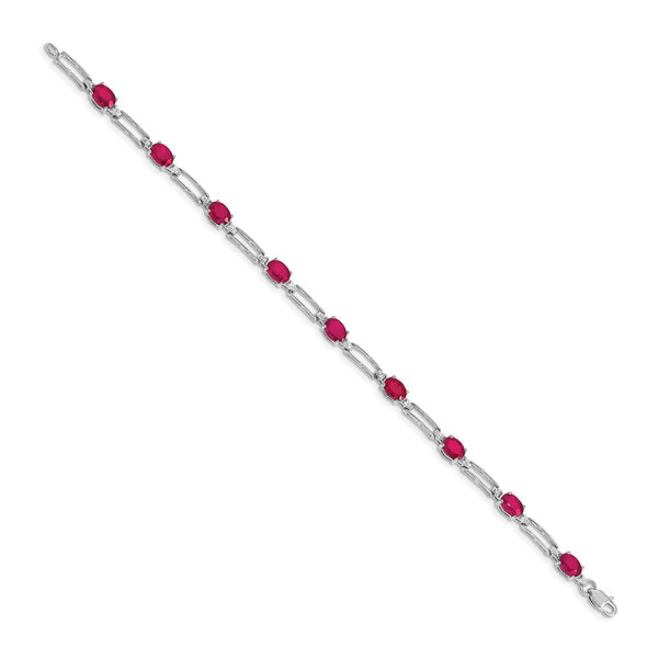 14K White Gold Ruby & Diamond Bracelet - Style GR1-1016798
