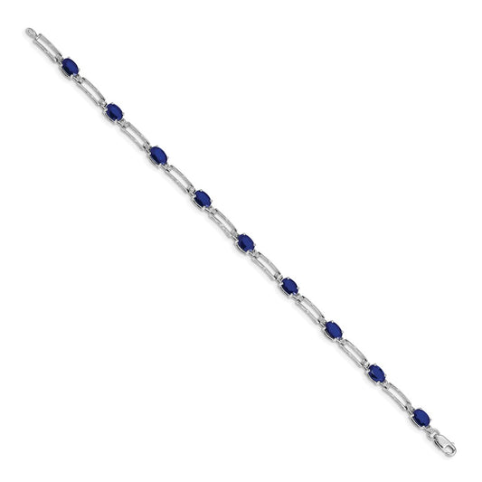 Shop 14K White Gold Bracelet with Diamonds & Sapphires - Stylish Luxury