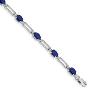 Shop 14K White Gold Bracelet with Diamonds & Sapphires - Stylish Luxury