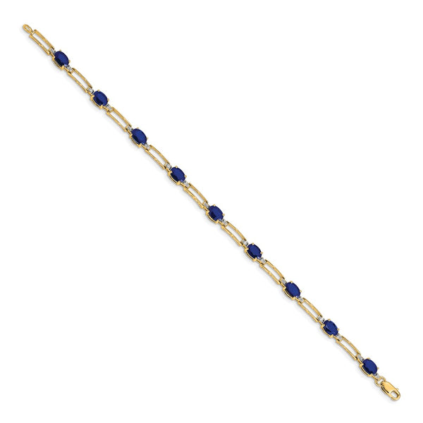 14K Gold Diamond & Sapphire Bracelet - Style GR1-1016809