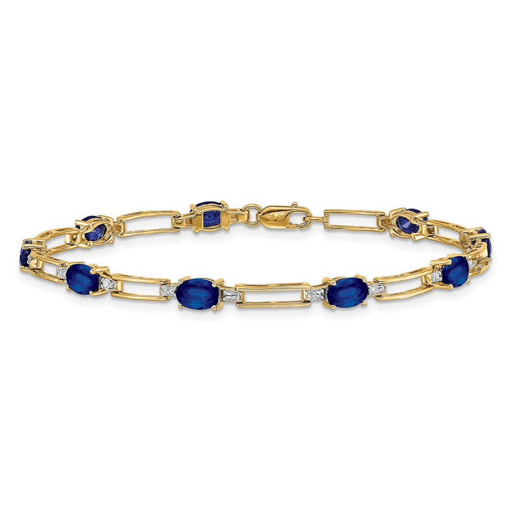 Designer 14K Gold Diamond & Sapphire Bracelet - Stylish Luxury Jewelry