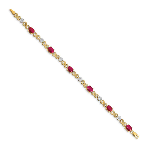 14K Gold Infinity Bracelet with Diamonds & Rubies - Style GR1-1016344