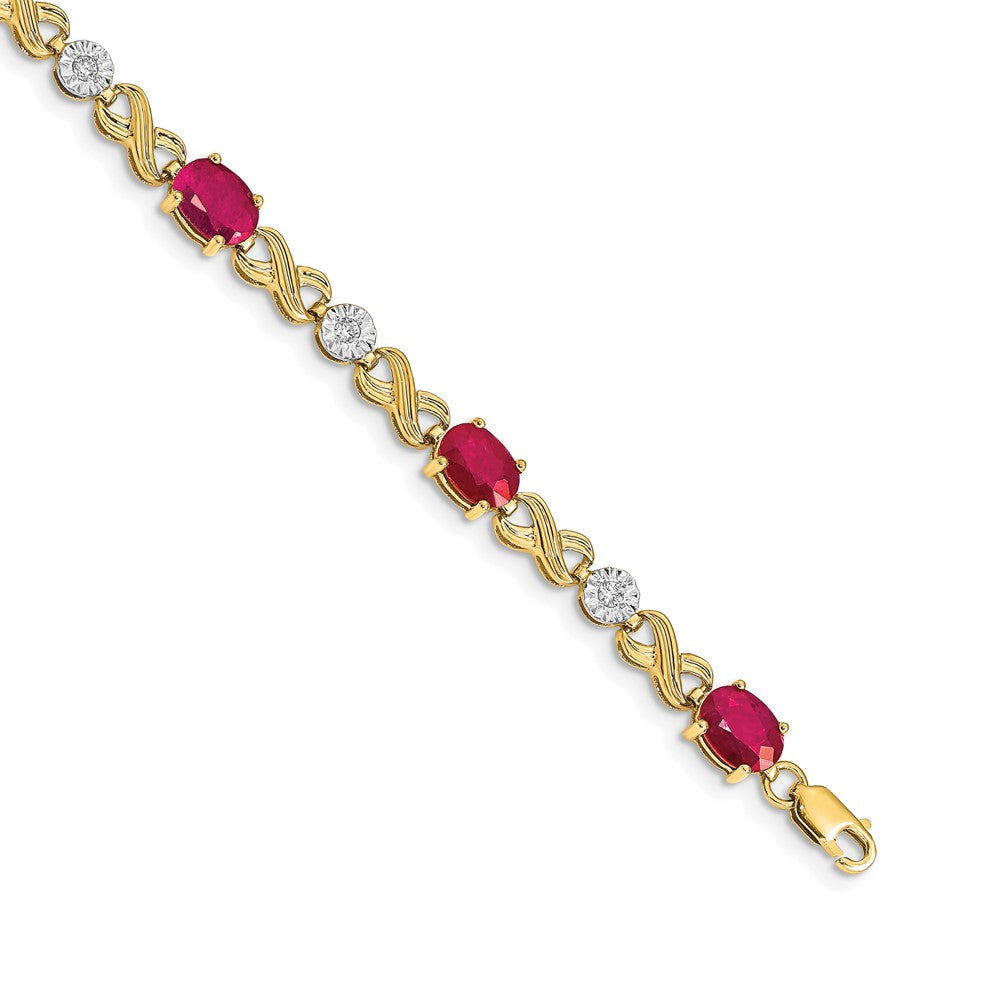 Shop Stylish 14K Gold Infinity Bracelet with Diamonds & Rubies - Luxury Value
