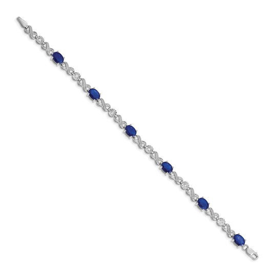 Exclusive 14K White Gold Infinity Bracelet with Diamonds & Sapphires - Stylish Value