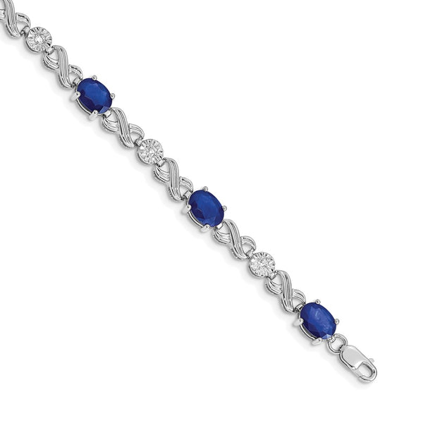 14K White Gold Infinity Bracelet with Diamonds & Sapphires - Style GR1-1020867