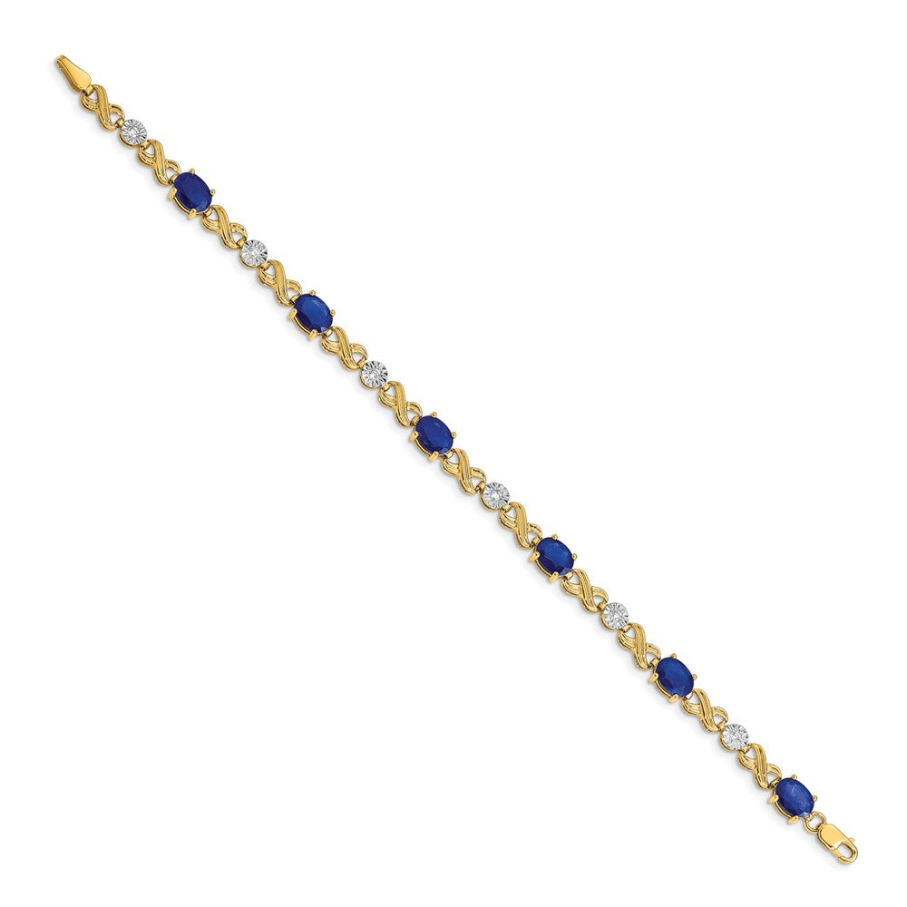 High-Quality 14K Gold Diamond & Sapphire Infinity Bracelet - Stylish Value Deal