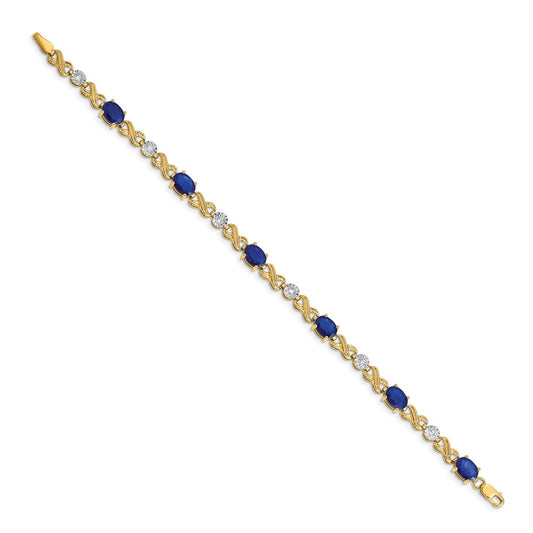 High-Quality 14K Gold Diamond & Sapphire Infinity Bracelet - Stylish Value Deal