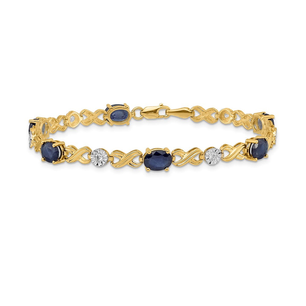 High-Quality 14K Gold Diamond & Sapphire Infinity Bracelet - Stylish Value Deal