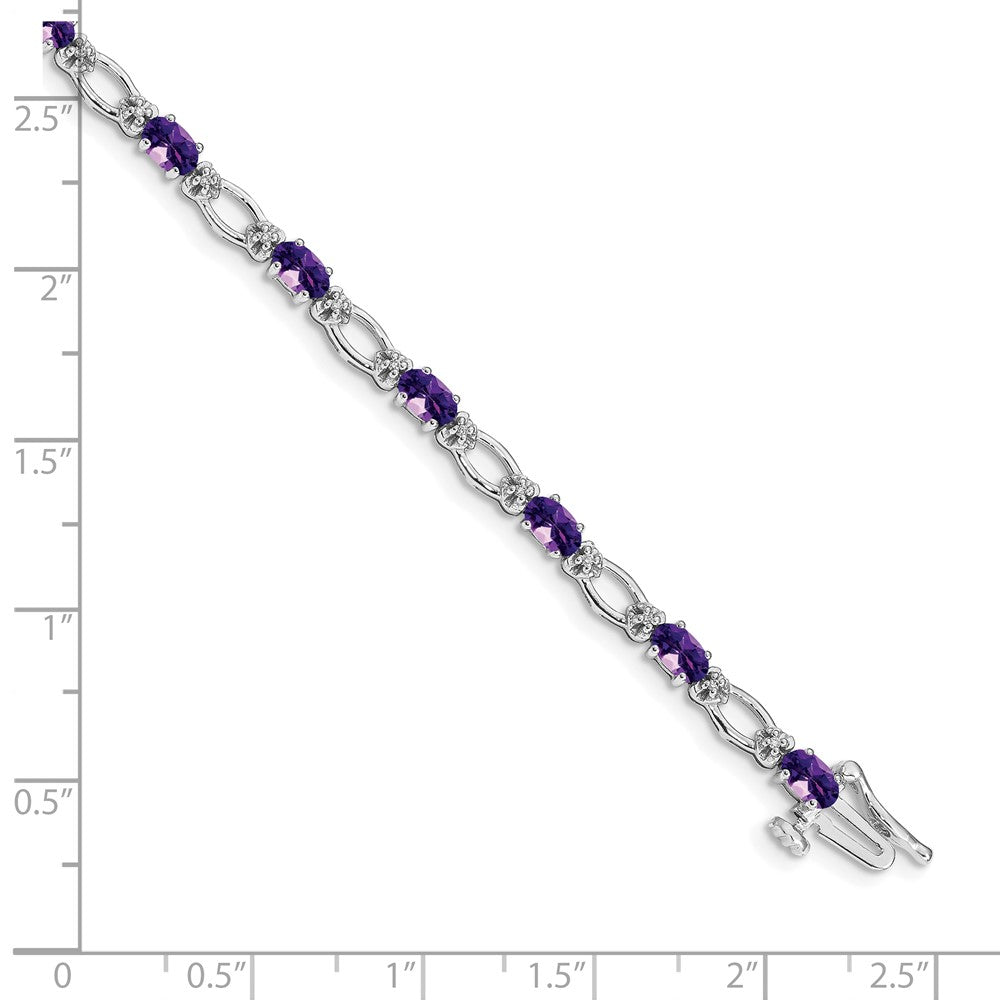 Shop Stylish 14K White Gold Amethyst & Diamond Bracelet - Luxury Design