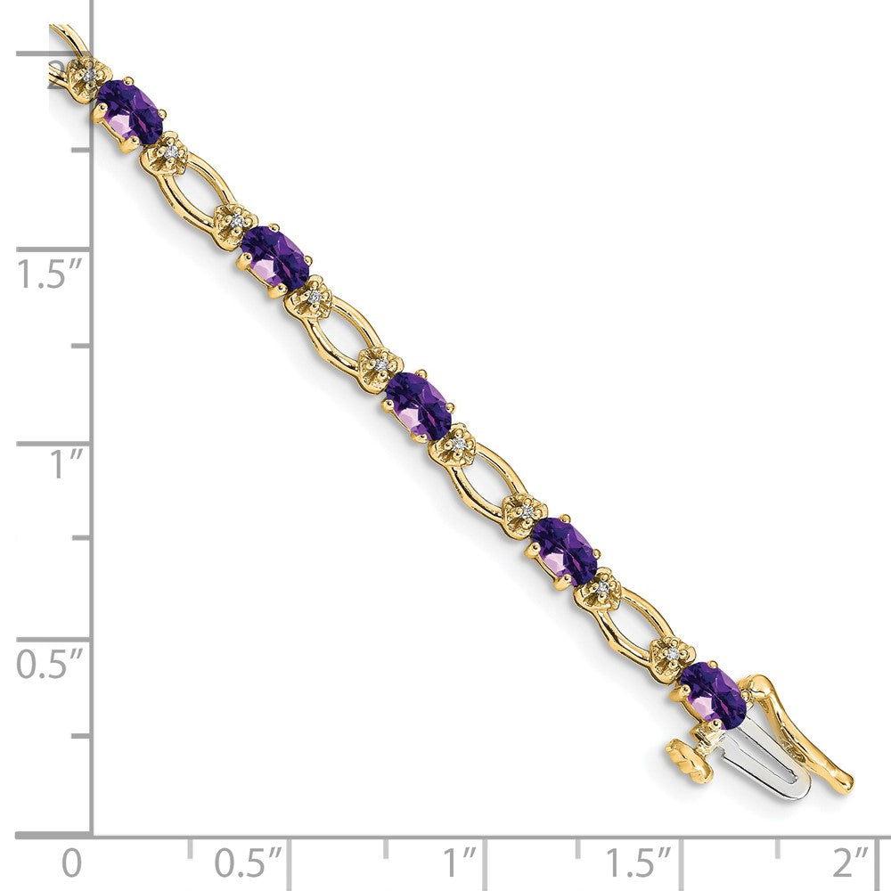 Buy Stylish 14K Gold Amethyst & Diamond Bracelet - Elegant Luxury Jewelry