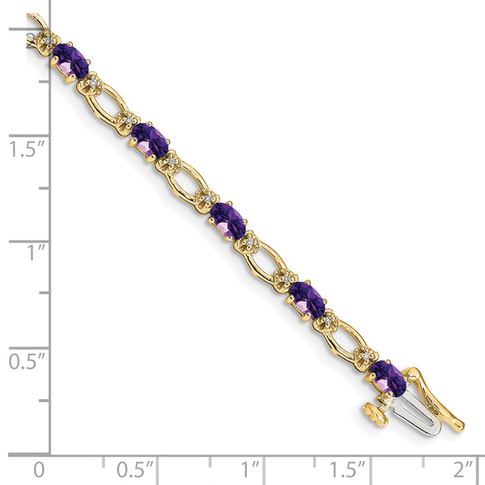 Buy Stylish 14K Gold Amethyst & Diamond Bracelet - Elegant Luxury Jewelry-3