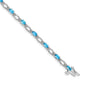 Shop 14K White Gold Bracelet with Diamonds & Blue Topaz | Luxury Value Choice-1
