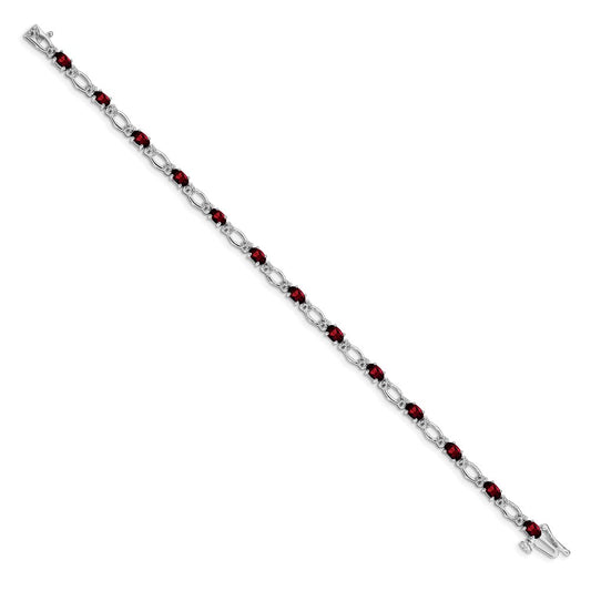 Shop Exclusive 14K White Gold Bracelet with Diamonds & Garnets - Stylish Value
