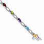 Exclusive 14K White Gold Rainbow Diamond Bracelet - Stylish 7.5