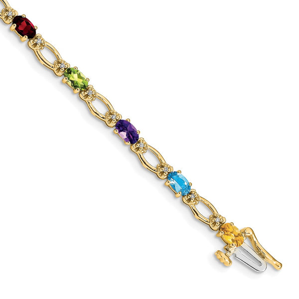 14K Gold Rainbow Diamond Bracelet