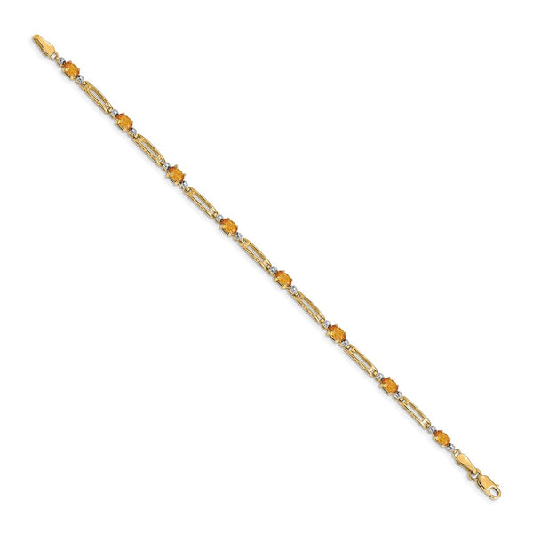 14K Gold Citrine & Diamond Bracelet - Style GR1-1001736