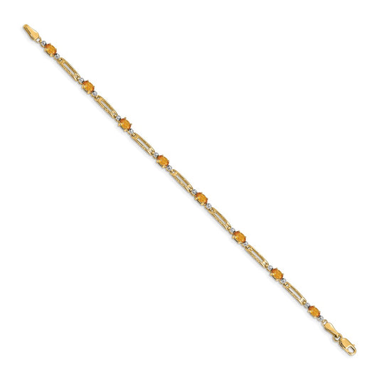 Shop Stylish 14K Gold Citrine & Diamond Bracelet - Exclusive Design, Affordable Luxury