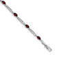 Order a Stylish 14K White Gold Bracelet with Garnet and Diamonds-1