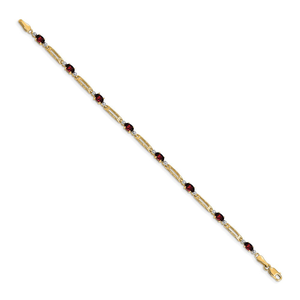 Buy 14K Gold Bracelet with Diamonds & Garnets | Stylish Luxury Jewelry