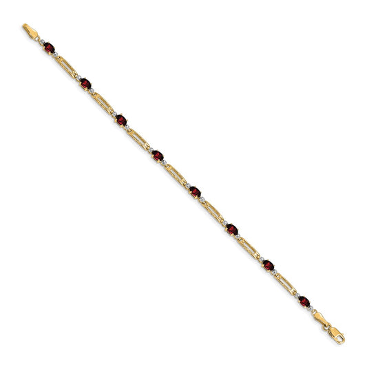 Buy 14K Gold Bracelet with Diamonds & Garnets | Stylish Luxury Jewelry