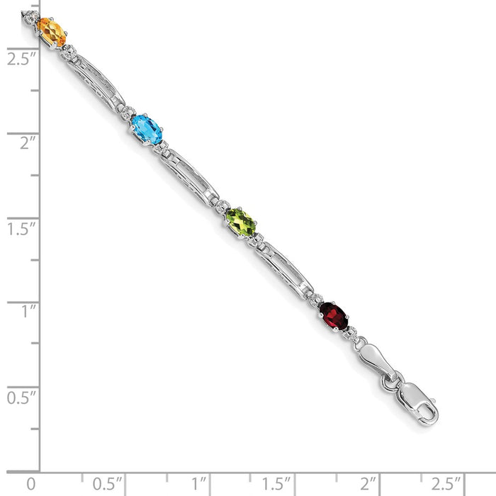 Shop Exclusive 14K White Gold Rainbow Bracelet with Fancy Diamonds & Gems-3