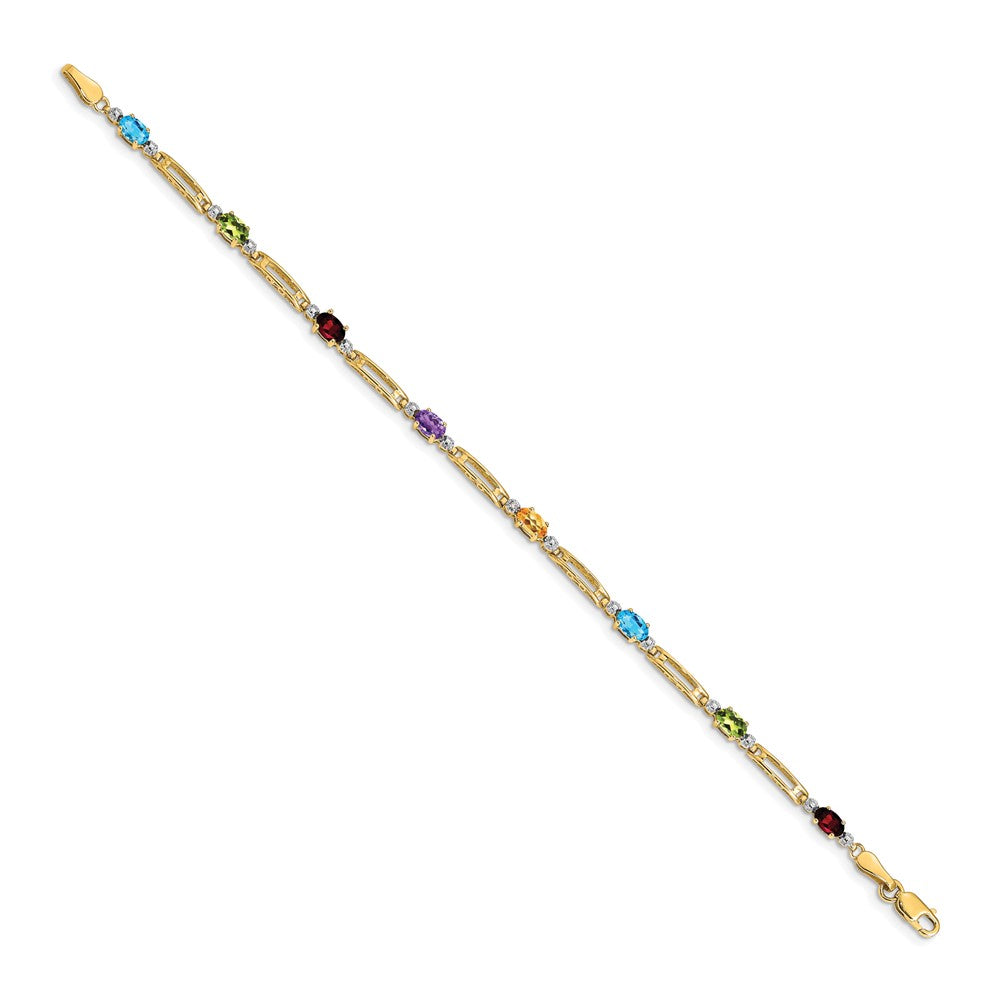 Exclusive 14K Gold Rainbow Bracelet with Fancy Diamonds - Stylish Value!