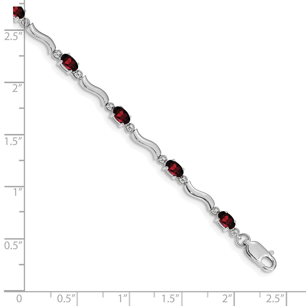 Buy 14K White Gold Diamond & Garnet Bracelet - Stylish Elegance, Affordable Price
