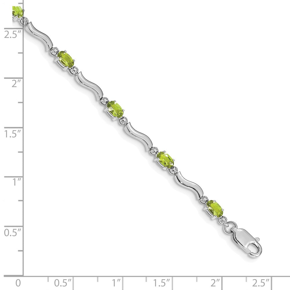 Shop Stylish 14K White Gold Diamond & Peridot Bracelet - Value & Elegance!