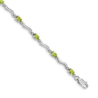 Shop Stylish 14K White Gold Diamond & Peridot Bracelet - Value & Elegance!