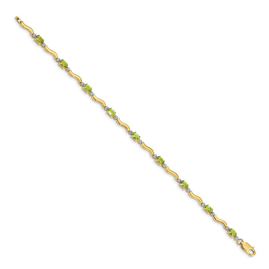 Shop 14K Gold Fancy Diamond & Peridot Bracelet - Stylish Luxury Jewelry