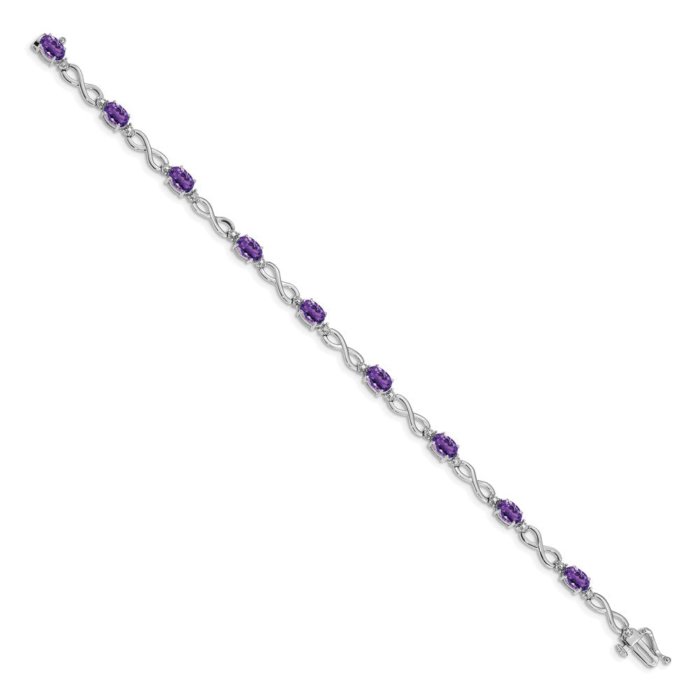Buy 14K White Gold Infinity Bracelet with Amethyst & Diamond Accents - Stylish Value!