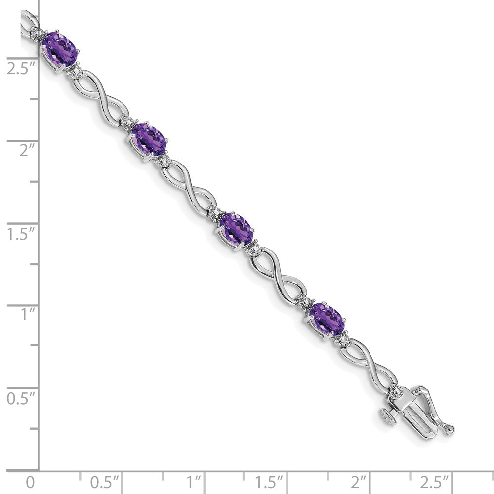 Buy 14K White Gold Infinity Bracelet with Amethyst & Diamond Accents - Stylish Value!