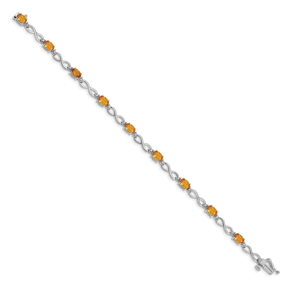 Shop 14K White Gold Infinity Bracelet with Citrine & Diamond Accents - Stylish Value