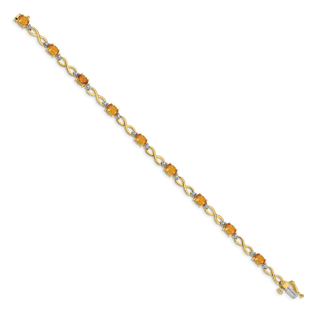 Buy Exclusive 14K Gold Citrine & Diamond Infinity Bracelet - Stylish & Affordable