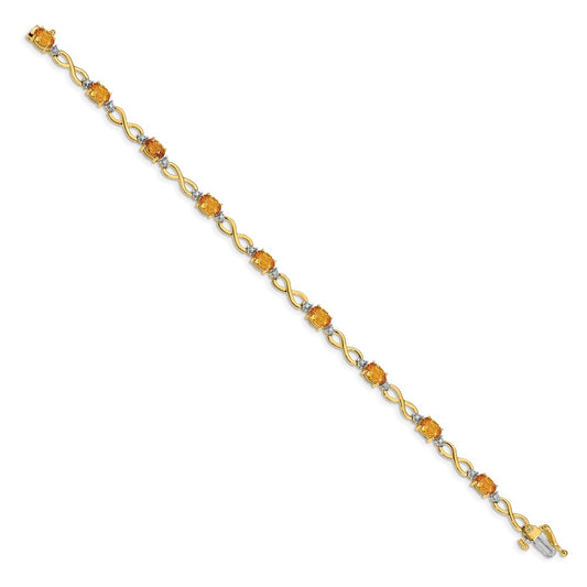 Buy Exclusive 14K Gold Citrine & Diamond Infinity Bracelet - Stylish & Affordable