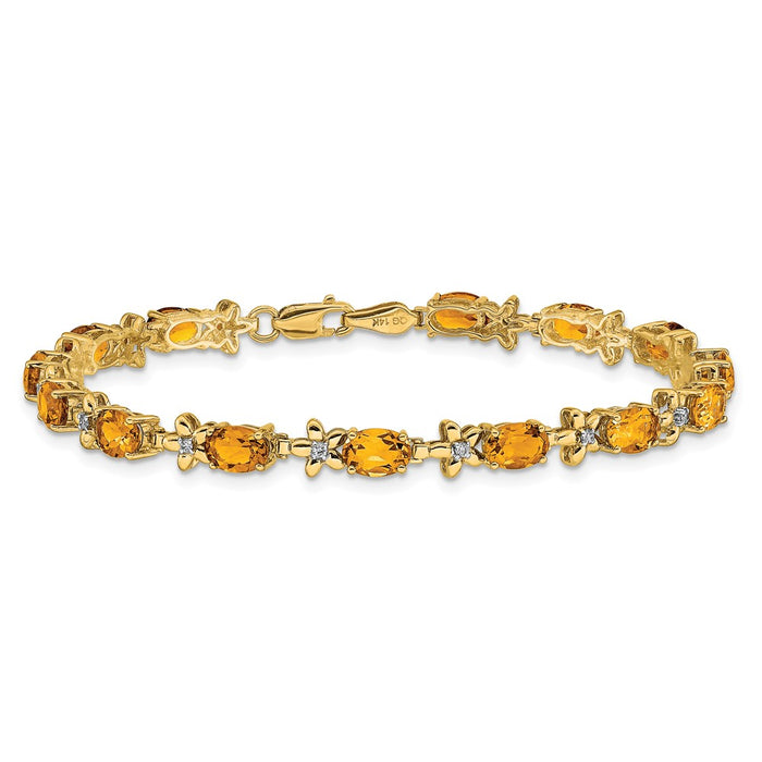 Buy Exclusive 14K Gold Floral Design Bracelet with Diamonds & Citrine - Stylish Value-3
