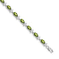Shop Stylish 14K White Gold Floral Bracelet with Diamonds & Peridot, 7