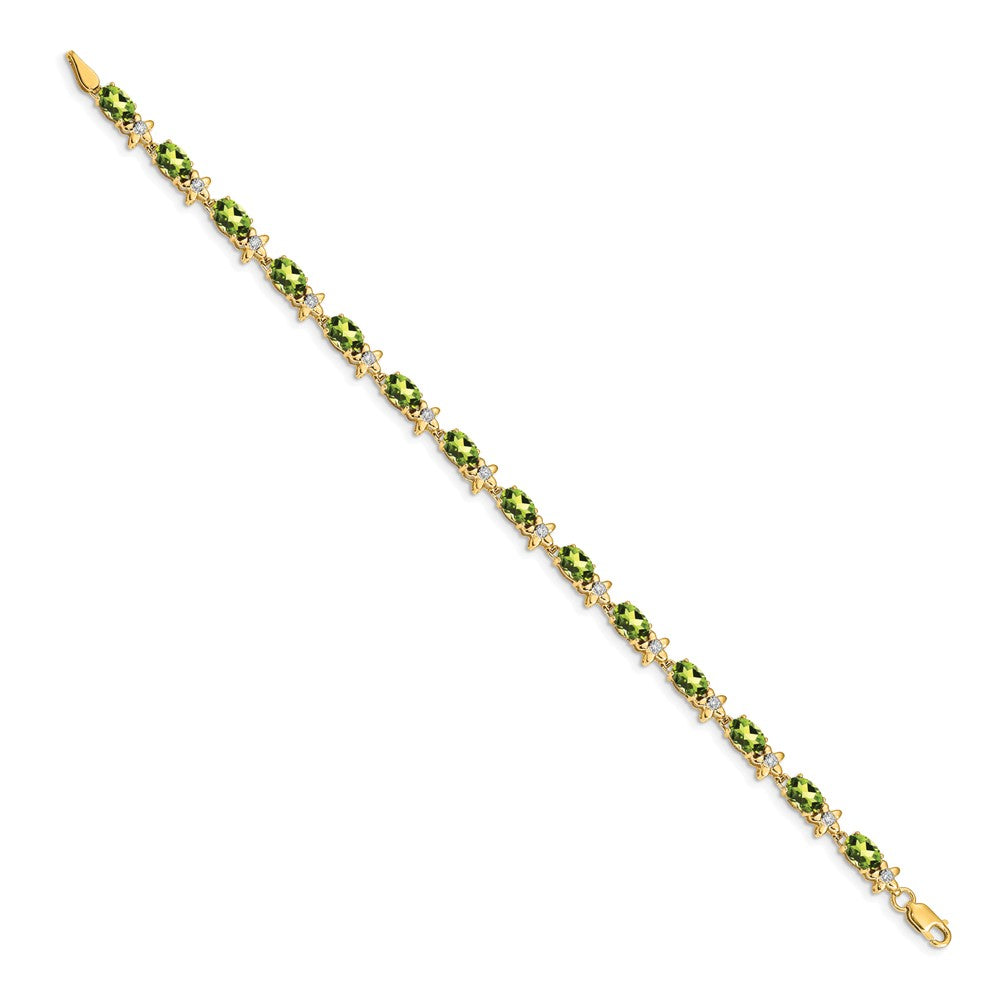 Buy Exclusive 14K Gold Floral Bracelet with Diamonds & Peridot - Stylish Value!