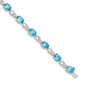 Buy Exclusive 14K White Gold Bracelet with Blue Topaz & Diamond Accents-1